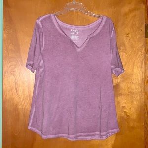 Plus size purple v-neck tee! Super cute!